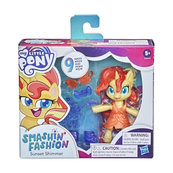 NEW My Little Pony Smashin’ Fashion Sunset Shimmer Set 3" Poseable Figure 9 Pcs - Picture 1 of 7